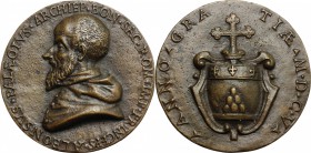 Alfonso Paleotti (1531-1610), arcivescovo di Bologna.. Medaglia 1605. Toderi Vannel 1335. 65.7 mm.