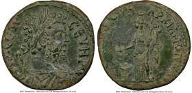 MOESIA. Marcianopolis. Septimius Severus (AD 193-211). AE (26mm, 1h). NGC XF, edge flaking. Flavius Ulpianus, legatus Augusti pro praetore, AD 210-211...