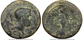 IONIA. Smyrna. Britannicus (AD 41-45). AE (16mm, 3.58 gm, 1h). NGC Fine 5/5 - 3/5. Ca. AD 50/4, Eicadius and Philistus, magistrates. ΖΜΥ, bare-headed,...