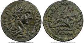 LYDIA. Cilbiani. Geta (AD 209-211). AE (17mm, 2.50 gm, 7h). NGC Choice AU 4/5 - 3/5. Λ CЄΠ ΓЄTAC KAI, laureate, draped and cuirassed bust of Geta righ...