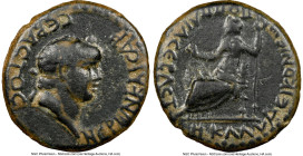 LYCAONIA. Iconium. Nero (AD 54-68). AE (26mm, 6h). NGC Choice Fine. NЄPwN KAICAP-CЄBACTOC, laureate head of Nero right / ΠOΠΠAIA CЄBACT-H KΛAVΔЄIKON I...