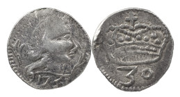 Portuguese India
D. José I (1750-1777)
Half tanga (30 Réis) 1751 Goa
AG: 42.01 0.59 g
Good Very Fine