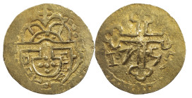Portuguese India
D. José I (1750-1777)
São Tomé of 10 Xerafins 1755 Damão Gold
AG: 66.02 5.72 g RARE
Good Very Fine