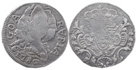 Portuguese India
D. Maria I and D. Pedro III (1777-1786)
Rupee 1786 Goa
Letter "V" is in fact an inverted "A".
AG: 10.05a 10.72 g
About Very Fine
