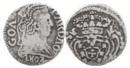 Portuguese India
D. Maria I (1786-1799)
Pardau Goa 1804
Date amended 4/3
AG: 33.09 5.27 g
Fine