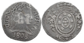 Portuguese India
D. João Prince Regent (1799-1816)
Rupee Goa 1808
AG: 18.01 10.89 g
About Very Fine