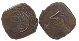 Portuguese India
D. João VI (1816-1826)
4 and 1/2 Réis Goa
AG: 19.01 2.85 g
Very Fine