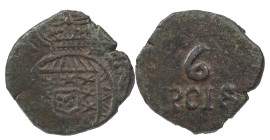 Portuguese India
D. João VI (1816-1826)
6 Réis Goa
AG: 03.01 3.64 g
Good Fine