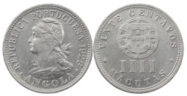 Angola
Portuguese Republic (1910-Present)
4 macutas 1928
AG: 03.02 4.40 g
XF