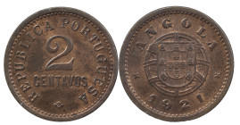 Angola
Portuguese Republic (1910-Present)
2 Centavos 1921
AG: 05.01 5.07 g
XF