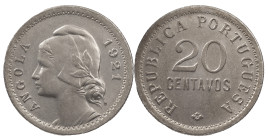 Angola
Portuguese Republic (1910-Present)
20 Centavos 1921
AG: 10.01 6.00 g
XF