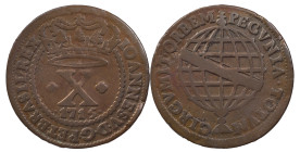 Brazil
D. João V (1706-1750)
10 Réis 1715 Lisbon
AG: 03.01 7.11 g
Good Fine