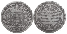 Brazil
D. João V (1706-1750)
320 Réis 1749 Rio of Janeiro
AG: 22.04 8.67 g
Good Fine