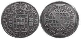 Brazil
D. José I (1750-1777)
320 Réis 1773 Lisbon
AG: 45.03 8.82 g
Very Fine