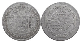 Brazil
D. Maria I and D. Pedro III (1777-1786)
160 Réis 1783 Lisbon
AG: 10.05 4.21 g
Fine