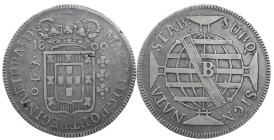 Brazil
D. Maria I (1786-1799)
640 Réis 1800 Bahia
AG: 22.03 18.76 g
Good Fine