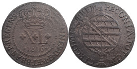 Brazil
D. João Prince Regent (1799-1816)
40 Réis 1816 Bahia
AG: 16.11 14.18 g
About Fine