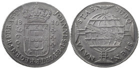 Brazil
D. João Prince Regent (1799-1816)
960 Réis 1810 Bahia
restrike above 8 Reales Espanha
AG: 31.01 26.55 g
XF