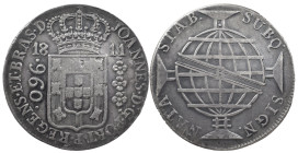 Brazil
D. João Prince Regent (1799-1816)
960 Réis 1811 Rio of Janeiro
restrike above 8 Reales Espanha
AG: 29.06 25.58 g
Good Very Fine