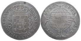 Brazil
D. João Prince Regent (1799-1816)
960 Réis 1815 Rio of Janeiro
restrike above 8 Reales Espanha
AG: 29.15 26.65 g
Very Fine