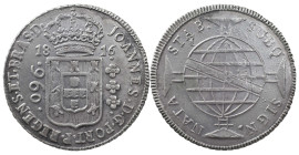 Brazil
D. João Prince Regent (1799-1816)
960 Réis 1816 Bahia
restrike above 8 Reales Espanha of 1796
AG: 31.10 26.62 g
About XF