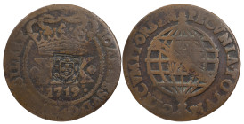 Brazil
D. João Prince Regent (1799-1816)
Countermark of escudete 1809 above 20 Réis 1719 of D. João V
AG: 67.03 11.00 g
About Fine