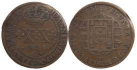 Brazil
D. João VI (1816-1822)
20 Réis 1821 Rio of Janeiro
AG: 03.06 4.89 g
About Very Fine