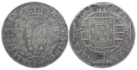 Brazil
D. João VI (1816-1822)
960 Réis 1820 Rio of Janeiro
restrike above 8 Reales Espanha
AG: 25.10 26.74 g
Good Very Fine