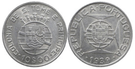 São Tomé and Príncipe
Portuguese Republic (1910-Present)
10 escudos of 1939
AG: 22.01 12.58 g
XF