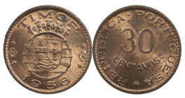 Timor
Portuguese Republic (1910-Present)
30 centavos 1958
AG: 06.01 4.05 g
XF