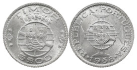 Timor
Portuguese Republic (1910-Present)
3 escudo 1958
AG: 12.01 3.48 g
About UNC