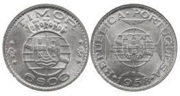 Timor
Portuguese Republic (1910-Present)
6 escudo 1958
AG: 14.01 7.10 g
About UNC