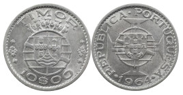 Timor
Portuguese Republic (1910-Present)
10 escudo 1964
AG: 15.01 6.96 g
About UNC
