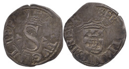 Portugal
D. Sebastião I (1557-1578)
Vintém Lisbon
Rings in obverse crown
AG: NC 1.44 g Scarce
Very Fine