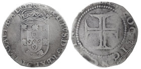Portugal
D. Filipe I (1580-1589)
Tostão Lisbon, Shield alone. 
AG: 14.03 8.09 g RARE
Good Fine
