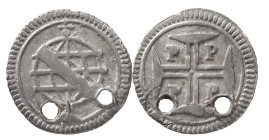 Portugal
D. Pedro II (1683-1706)
Vintém of sphere Porto
AG: 19.05 0.62 g
With 2 holes, otherwise Good Very Fine