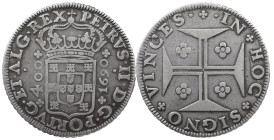 Portugal
D. Pedro II (1683-1706)
New Cruzado Lisbon 1690
AG: 74.09 16.95 g
Very Fine