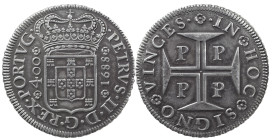 Portugal
D. Pedro II (1683-1706)
New Cruzado Porto 1688
AG: 86.01 16.71 g
XF A UNC