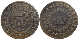Portugal
D. João V (1706-1750)
10 Réis 1721
AG: 23.05 12.23 g
Good Fine