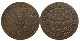 Portugal
D. José I (1750-1777)
3 Réis Lisbon 1764
AG: 03.01 3.54 g
Fine