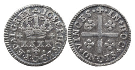 Portugal
D. José I (1750-1777)
Half tostão Lisbon
AG: 12.03 1.41 g
Good Very Fine, Beautiful patina