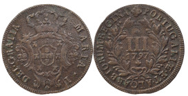Portugal
D. Maria I (1786-1799)
3 Réis 1797 Lisbon
AG: 01.01 3.90 g
Good Fine
