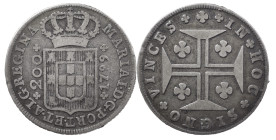 Portugal
D. Maria I (1786-1799)
12 Vinténs 1799 Lisbon
AG: 15.08 7.25 g
Good Fine