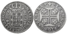 Portugal
D. Maria I (1786-1799)
New Cruzado 1798 Lisbon
AG: 17.10 14.62 g
Good Very Fine