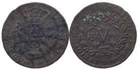 Portugal
D. João Prince Regent (1799-1816)
Hybrid, 5 Réis Lisbon 1799
Hybrid JOANNES / REGINA
AG: 02.01 5.21 g. RARE
About Fine