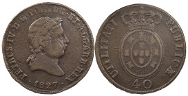 Portugal
D. Pedro IV (1826-1828)
Pataco Lisbon 1827
AG: 01.03 32.73 g
Good Fine