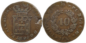 Portugal
D. Maria II (1834-1853)
40 Réis Loios 1833
Ex-Collection Nestor Fatia Vital
AG: 08.03 29.58 g
Good Fine, with varnish.