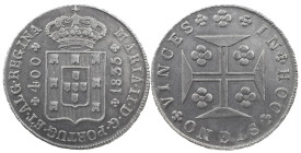 Portugal
D. Maria II (1834-1853)
New Cruzado Lisbon 1835
AG: 16.03 13.78 g
Good Very Fine