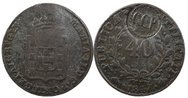 Portugal
D. Maria II (1834-1853)
Countermark "G.C.P" of 1847 above 40 Réis Porto 1847
AG: 20.10 31.72 g
Good Fine