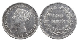 Portugal
D. Maria II (1834-1853)
100 Réis Lisbon 1843
Date amended
AG: 35.03 2.96 g
Good Very Fine